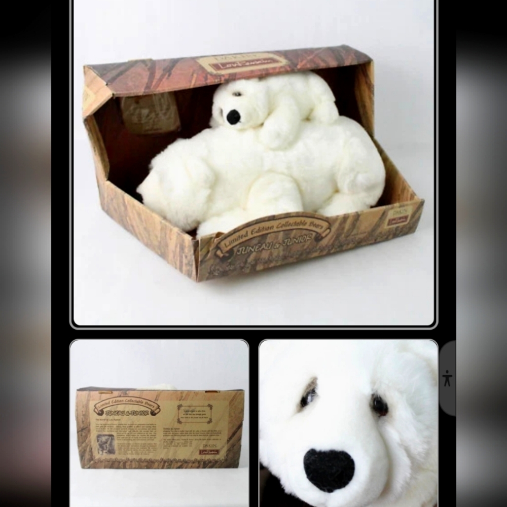 SALE! Dakin Artist Collection Mama Baby Polar Bears Plush Lou Rankin